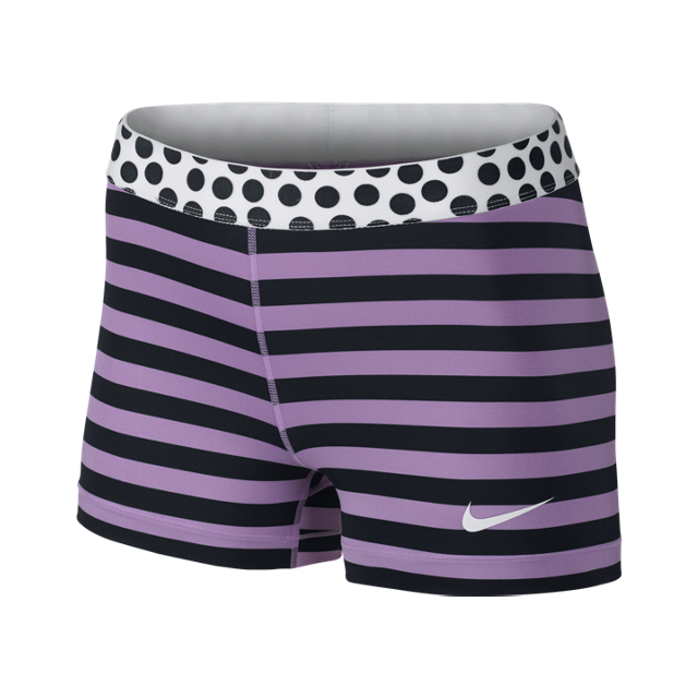 Nike Pro 3" Stripe And Dot Comp. Shorts-Violet