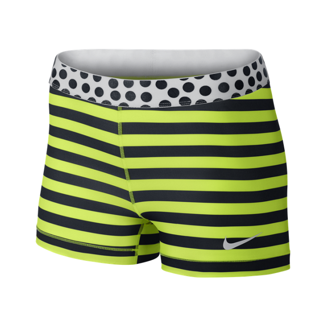 Nike Pro 3" Stripe And Dot Comp. Shorts-Volt