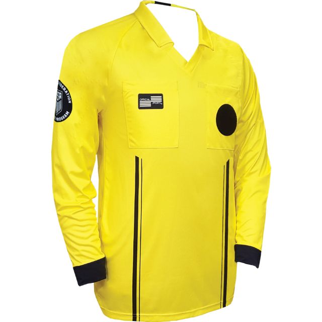 USSF Economy LS Referee Shirt - Yellow/Black