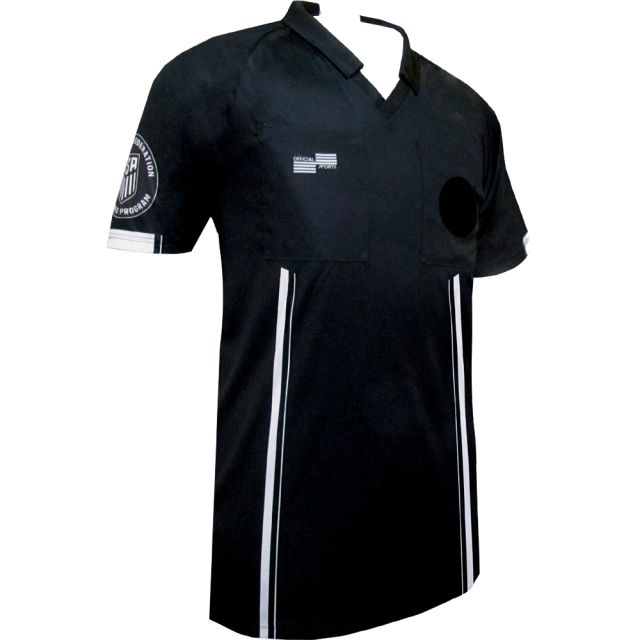 USSF Economy SS Referee Shirt - Black/White