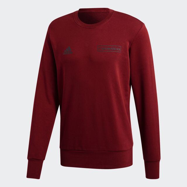 adidas FC Bayern Street Graphic Crew Sweatshirt - Maroon