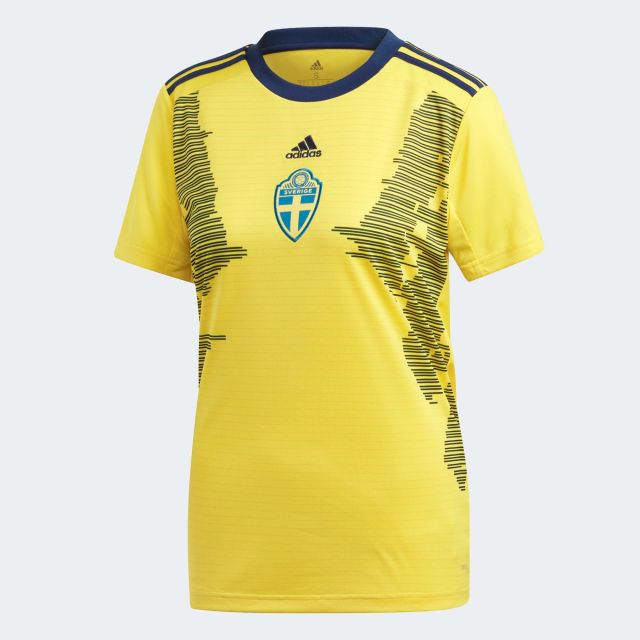 adidas Sweden Womens Home Jersey 19/20-Yellow/Blue