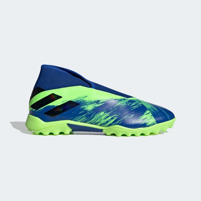 ADIDAS NEMEZIZ 19.3 LASELESS TURF SHOES ROYAL GREEN