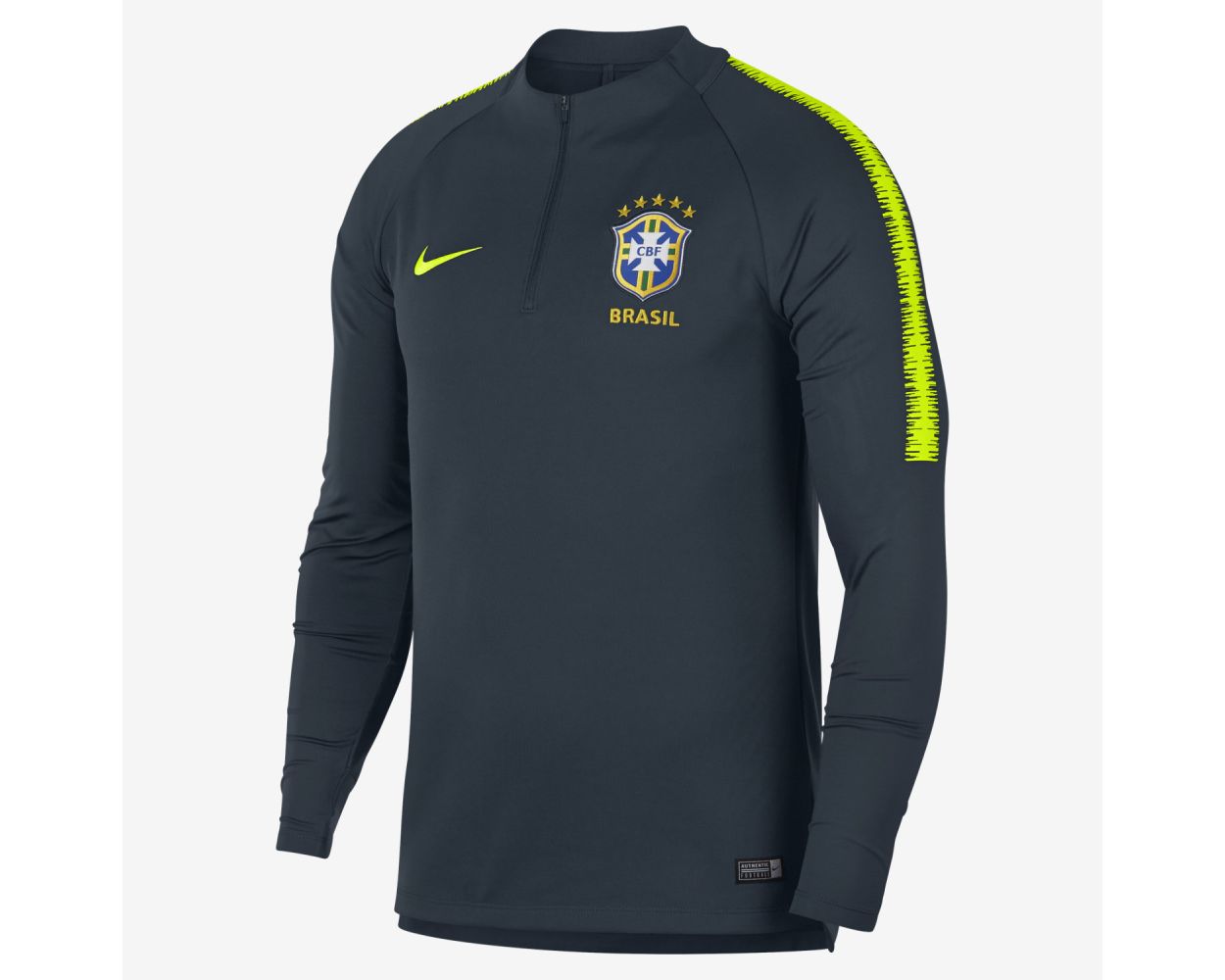 Nike Brasil Dry-FIT Squad Drill Top - Armory Navy/Volt