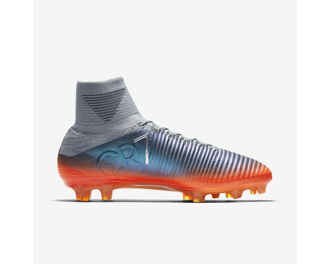 cr7 cleats grey and orange