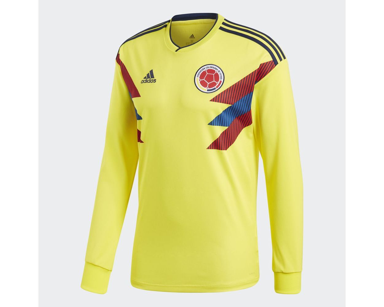 adidas Colombia Home LS Jersey Mens 2018 Yellow World Cup 2018