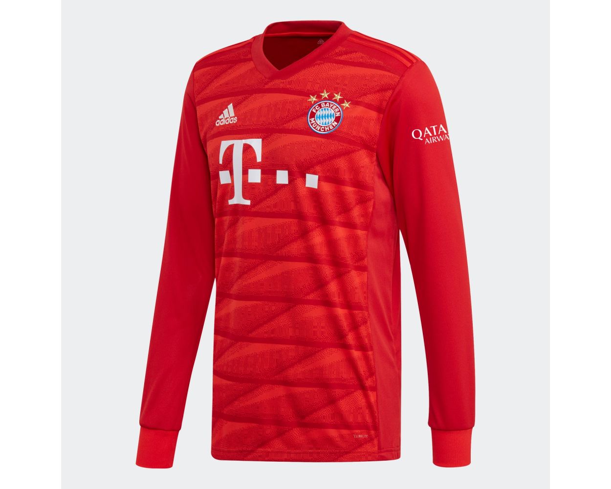adidas Bayern Munich Home Mens Long Sleeve Jersey 19/20-Red