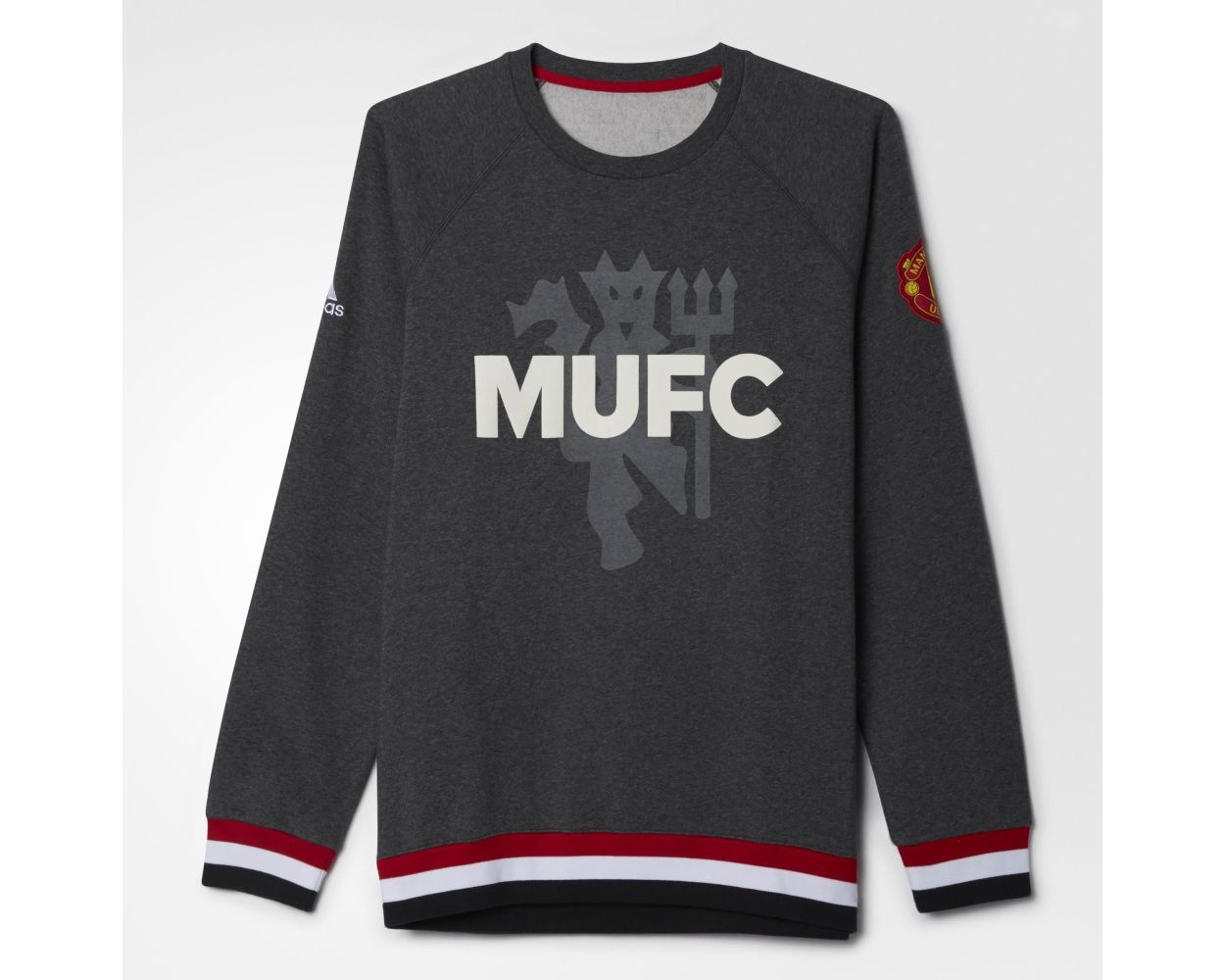 【DEARMINE】United Hapo Sweatshirt Adidas Manchester United Sweatshirt - Dark Grey