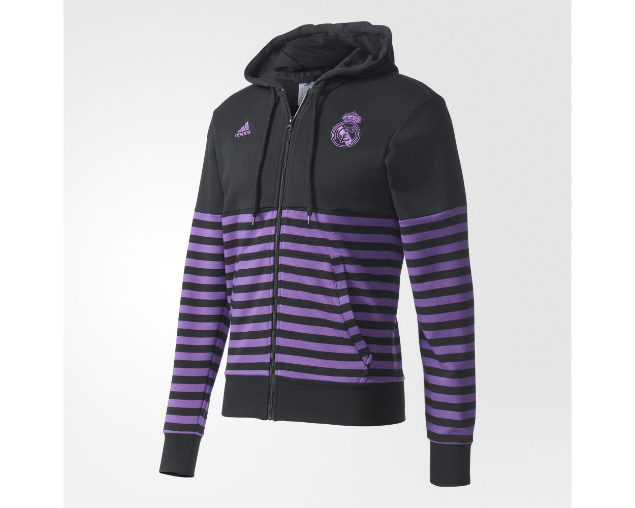 Adidas Real Madrid Full-Zip Hoodie - Black/Purple