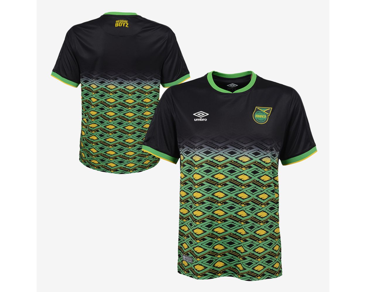 Umbro Jamaica Away Jersey Mens 2018 - Black/Green