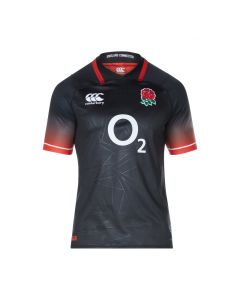 Canterbury Mens England 2018/19 Alternate Classic Short Sleeve Rugby Shirt Black 