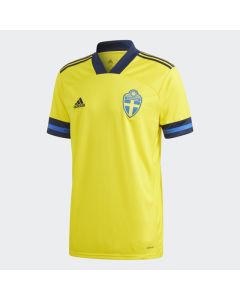 adidas Sweden Mens Home Soccer Jersey 2019-20 - Yellow Navy