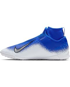 Nike React Phantom Vision Pro Dynamic Fit Turf Soccer Shoes - Racer Blue/White Chrome