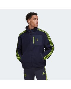 Adidas MUFC LS Fleece Jacket - Navy