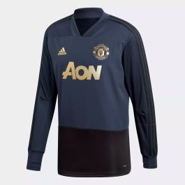 Maillot D'entraînement Manchester United 2019/2020 - Taille S Bleu - Occasion (bon état Général, Sérigraphies Abîmées)